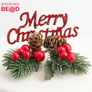 High quality christmas party celebration red diamante cake topper