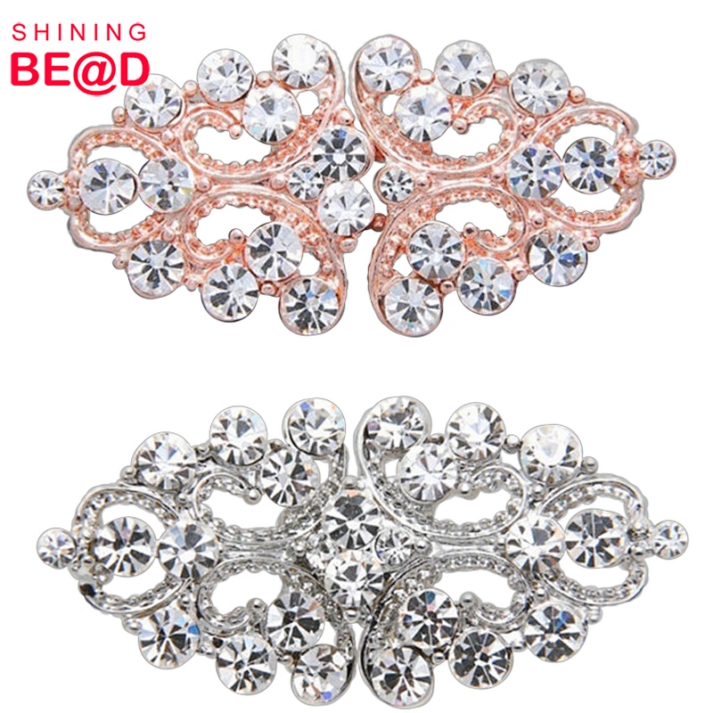 Hot Sale Crystals Wedding Bridal Rhinestone Interlock Buckle,Large Rhinestone Buckles,Small Rhinestone Buckles