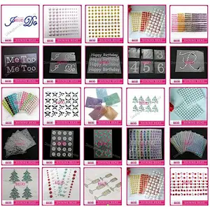 High quality mixed size round rhinestone acrylic self adhesive wall stickers