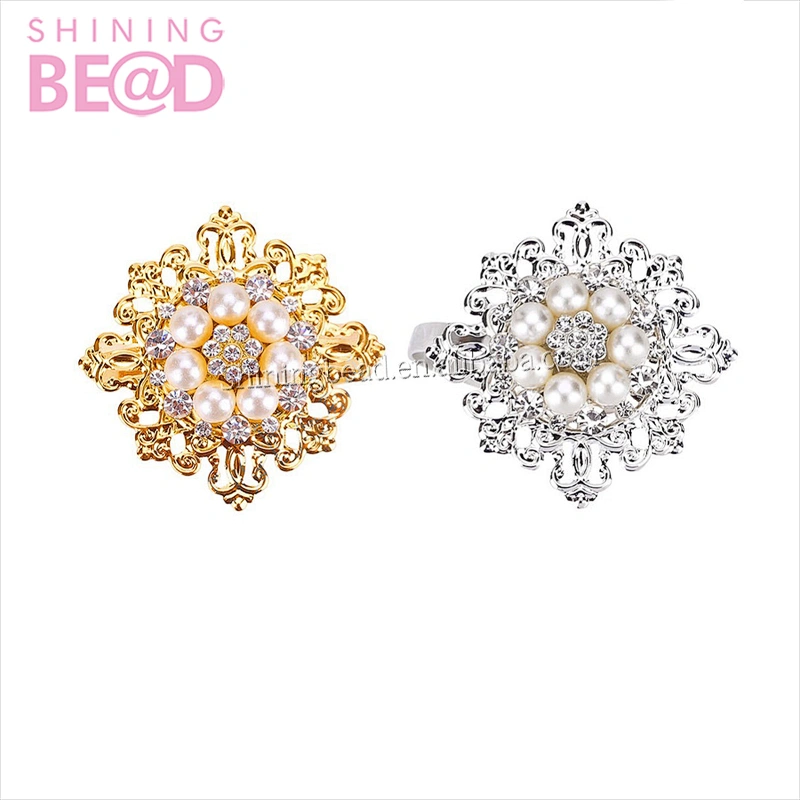 Best Napkin Ring Pearl Rhinestone gold Festival Party Decoration for Table Napkin Decors