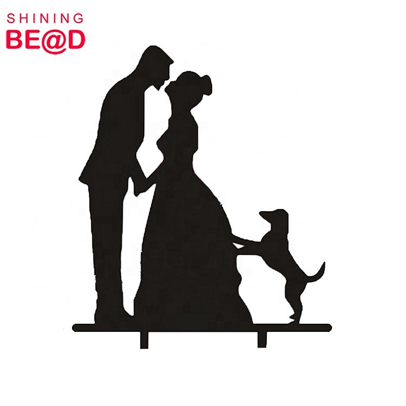 Wedding Anniversary Cake Decoration-Silhouette Portrait Of Mr & Mrs Cake Topper,Portrait Painting,Portrait Neckline Wedding Gown