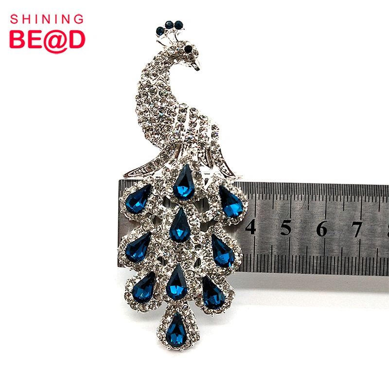 2021 Fashion Peacock-shaped Silver-plated Rhinestone Napkin Ring For Table Decoration,Napkin Rings Wedding