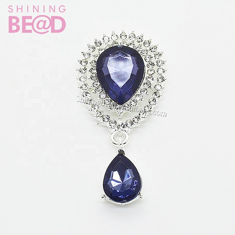 Hot Women Men Brooch Wedding Bridal Bouquet Clear Crystal Rhinestone Teardrop Dangle Brooch Pin