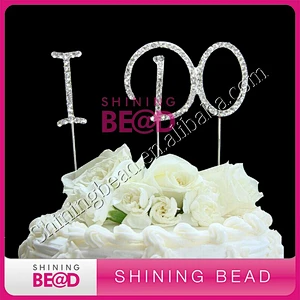 Sparking I Do Crystal Bling Wedding Monogram Cake topper for Wedding Celebration Decorative