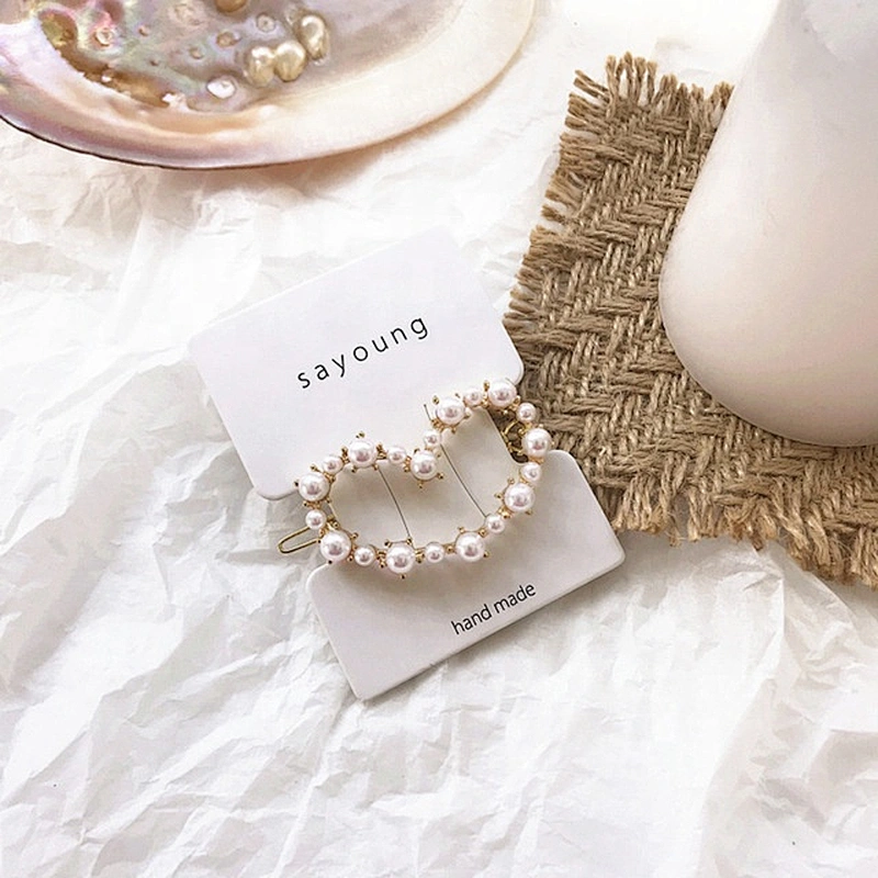 Elegant Pearl Bead Hairpins for Women Barrette Handmade Pearl Flower Stick Hairpins Hair Clips Accessories