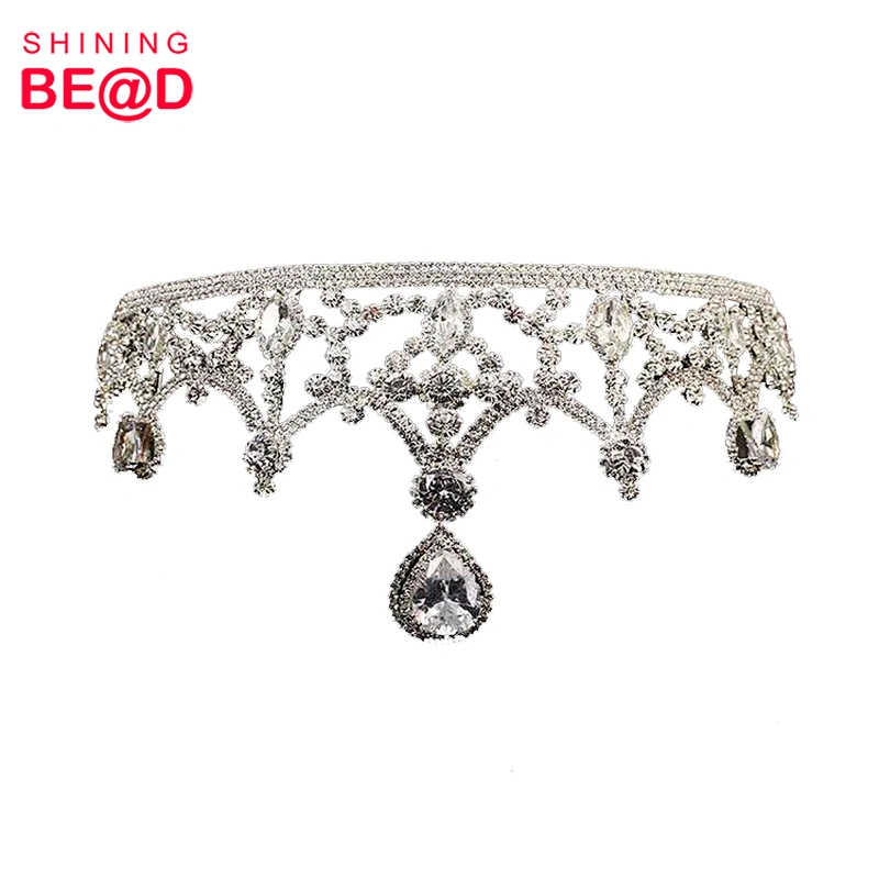 Wholesale Atmospheric Exquisite Sparkling Wedding Headdress Rhinestone Crown,Rhinestone Pageant Crowns,Wedding Flower Crown