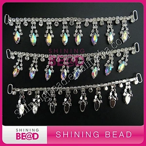 Crystal AB color pendant rhinestone connector for bikini