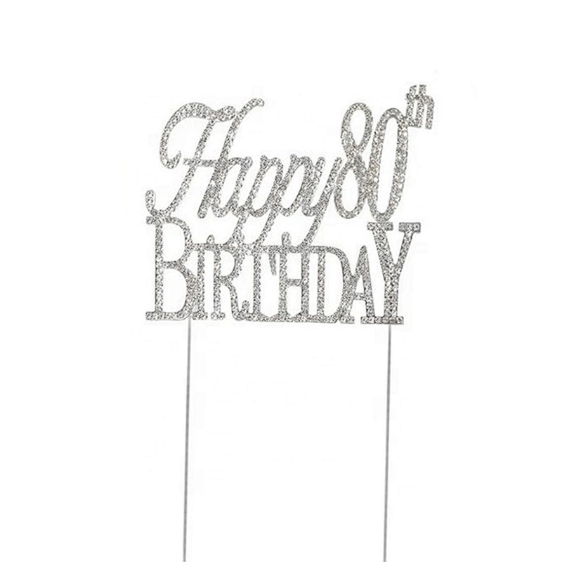 Wholesale Party Supplies Happy 80th Birthday Cake Topper,Happy Birthday Cake Topper,Birthday Party Supplies