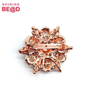 Wholesale Fashion Rose Gold Plated Rhinestone Brooch For Clothing Decoration,Rhinestone Brooches In Bulk