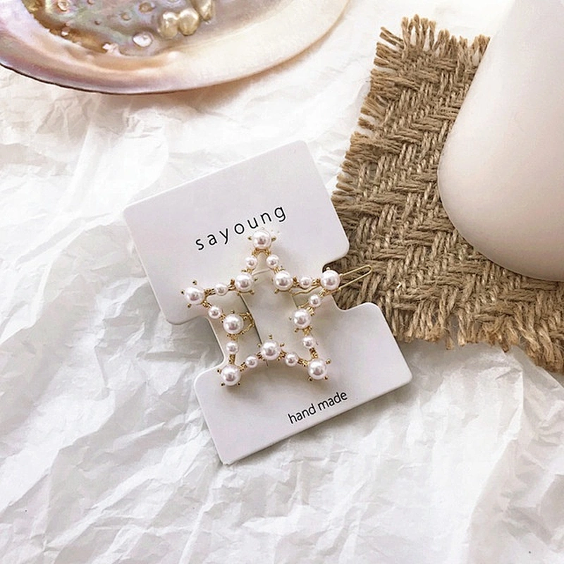 Fashion Pearl Bead Hairpins for Women Barrette Handmade Pearl Flower Stick Hairpins Hair Clips Accessories