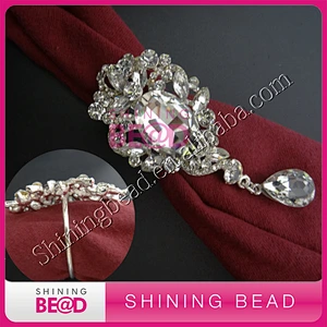 Wholesale wedding crystal pendent rhinestone napkin rings