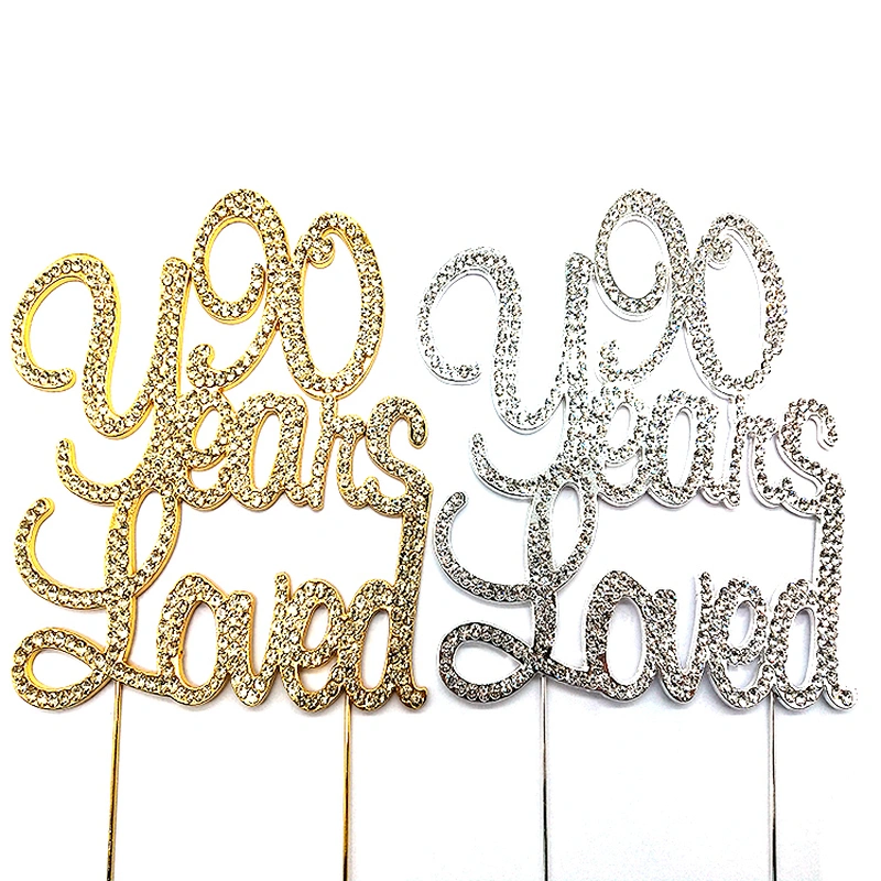 2020 New 70 Years Loved Rhinestone Cake Topper For Birthday/Anniversary Party Decoration,18th Birthday Party Decorations