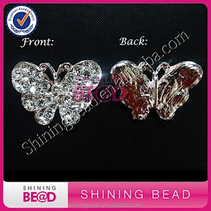 Hot selling Crystal Decorative Butterfly Rhinestone Slide Buckle