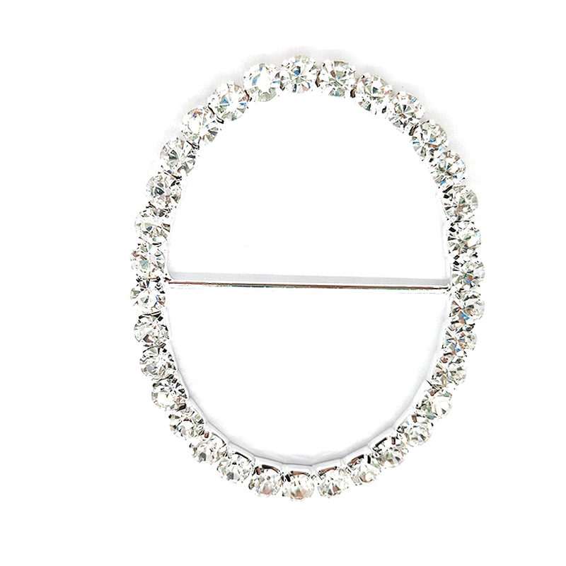 2021 Fashion Oval Silver-plated Rhinestone Buckle For Clothing Decoration,Rhinestone Buckles For Wedding Invitations Ribbon