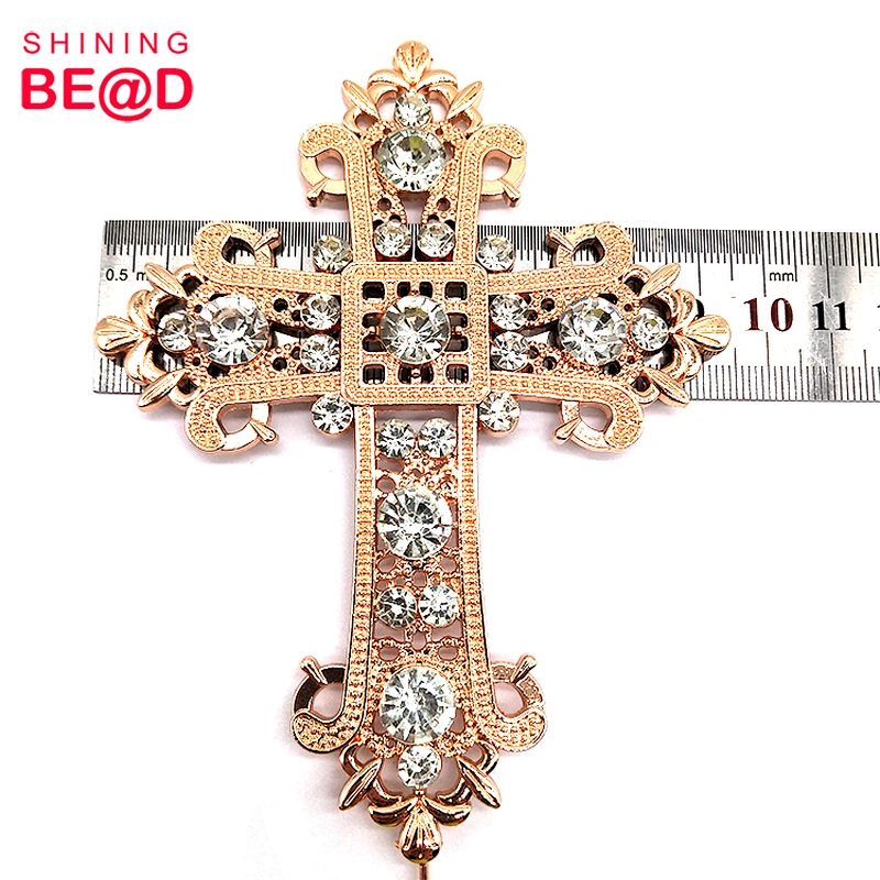 Wholesale Religious Baptism Christening Cake Decoration Cross Rhinestone Cake Topper
