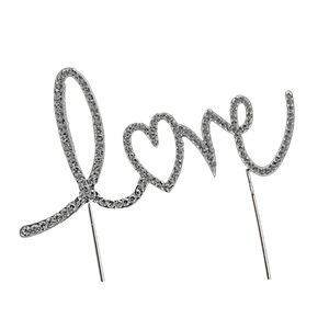 Romantic Valentine's Day/Wedding/Birthday Celebration Supplies Love Rhinestone Cake Topper