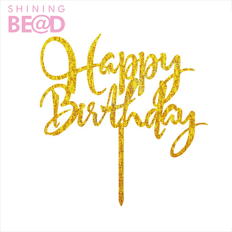 2019 New Product Ideas Gold Glitter cake topper birthday cake Decorations Supplies