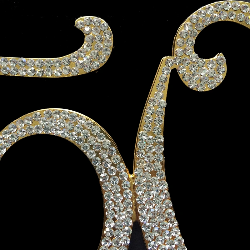 Large 21th Birthday / Wedding Anniversary Number Cake Topper with Sparkling Rhinestone Crystals
