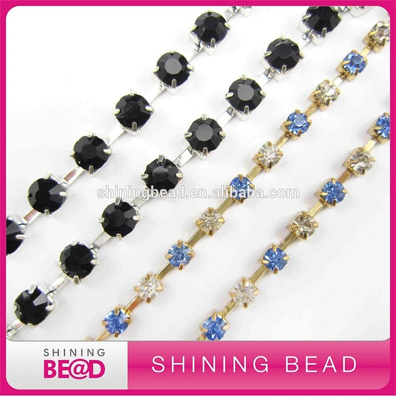 wholesale ss6,ss10 ss12,ss16,ss18 one close sparkling rhinestone cup chain