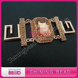 2020 hot sale rose gold Glass jewelry bead bikini connector swimsuit rhinestone chain buckle for swimwear suite
