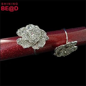 Crystal Rhinestone Table Decor Bling Supplies Wholesale,Flower Napkin Ring Holder Wholesale