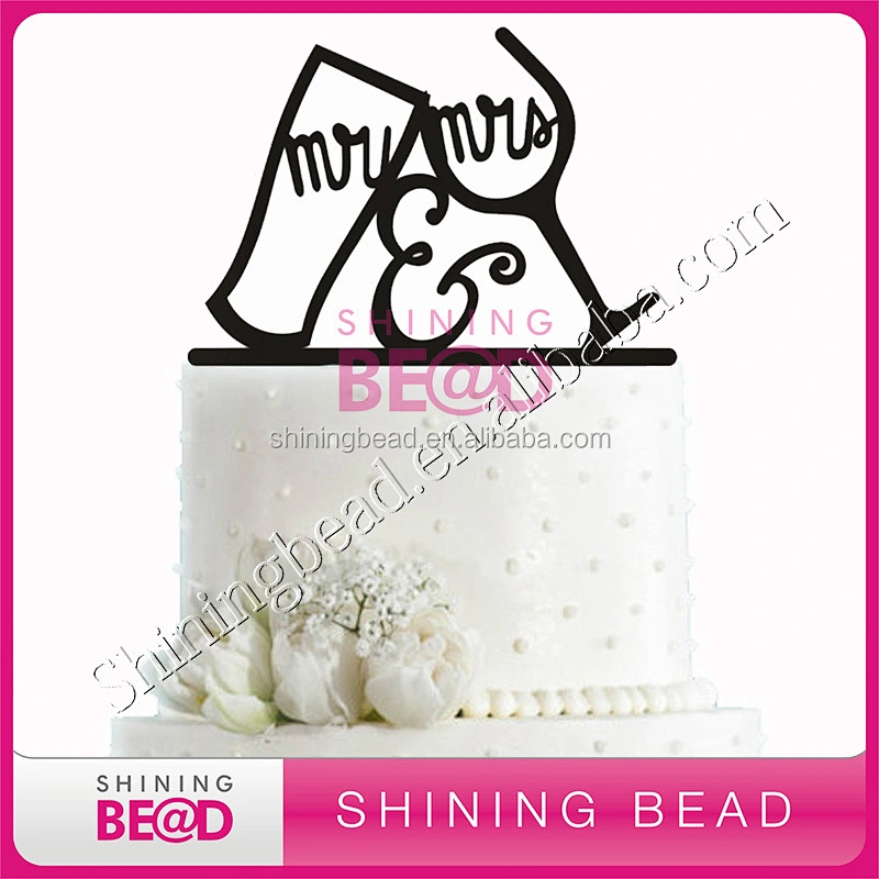 wedding souvenirs wedding acrylic cake topper --- mr & mrs