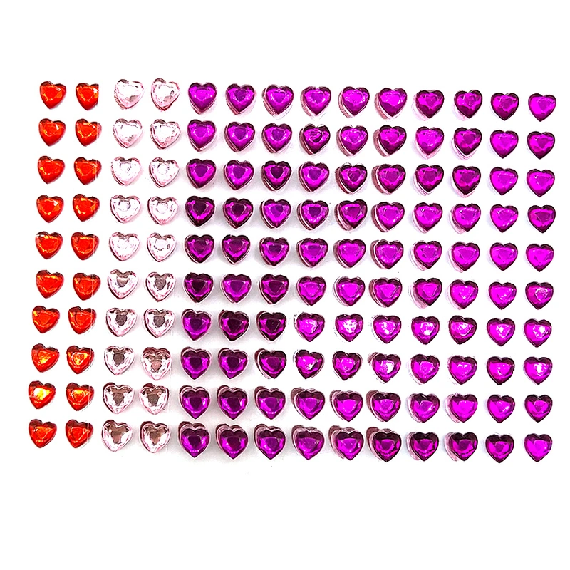 Sell High Quality 6mm Heart-shaped Self-adhesive Acrylic Rhinestone Stickers For Decoration,Rhinestone Sticker Sheet
