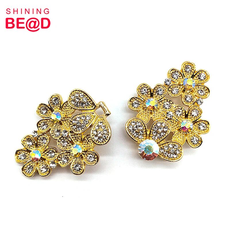 2021 New Fashion Gold-plated Ribbon Rhinestone Buckle For Wedding Invitation,Rhinestone Buckles For Dresses
