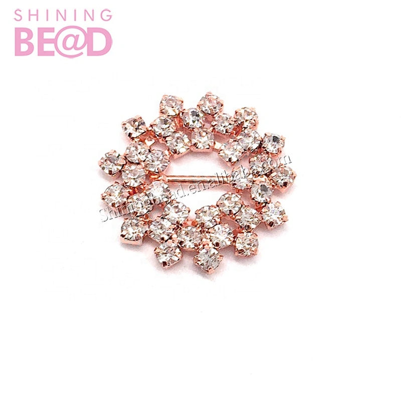 Beautiful Crystal Rhinestone Rose Gold Buckles Slider For Wedding Invitation Card/Ribbon/Shoe/Bag