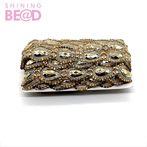 Hotsale rhinestone trimming rhinestone applique for sash cloth bag