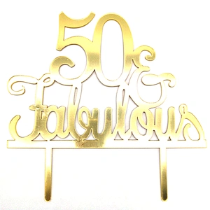Hot Sale Birthday Cake Decoration Mirror Gold Acrylic Cake Topper,Happy Birthday Cake Topper,Oh Baby Cake Toppers
