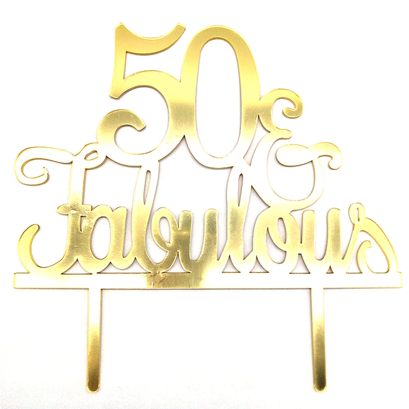 Hot Sale Birthday Cake Decoration Mirror Gold Acrylic Cake Topper,Happy Birthday Cake Topper,Oh Baby Cake Toppers