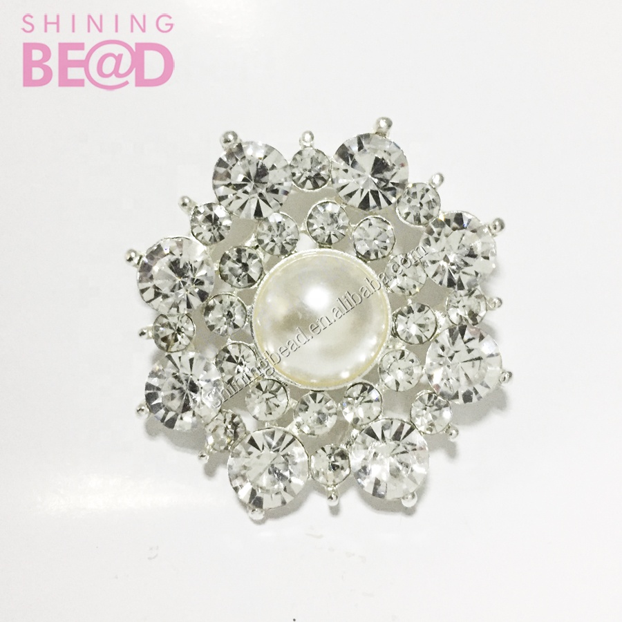 New product round crystal flower brooch pin for wedding dress