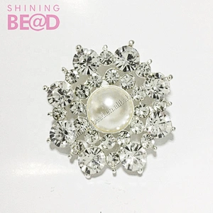 New product round crystal flower brooch pin for wedding dress