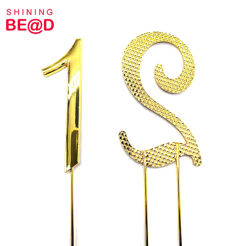 2021 High Quality Metal Gold Number Cake Topper For Party Decoration,Rhinestone Number Cake Topper