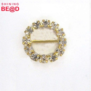 High quality glitter round rhinestone buckles for wedding