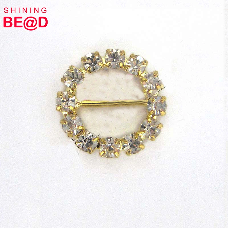 High quality glitter round rhinestone buckles for wedding