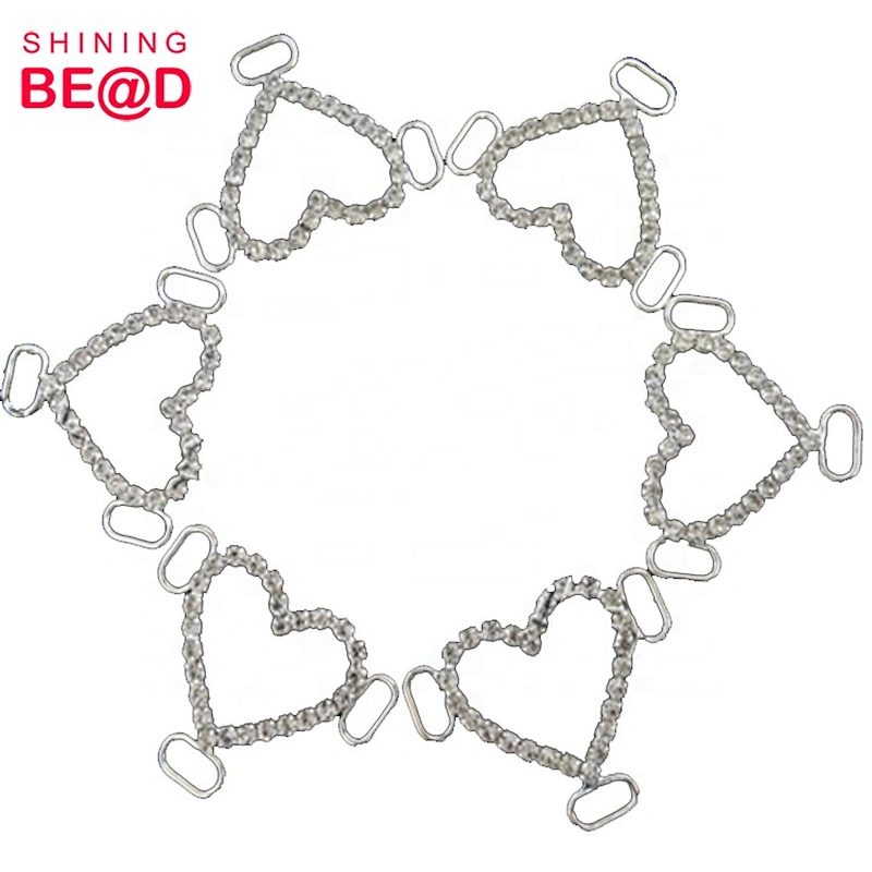 Wholesale Sparkling Heart-shaped Rhinestone Bikini Connector,Rhinestone Connector For Bikini,Jewelry Rhinestone Connector