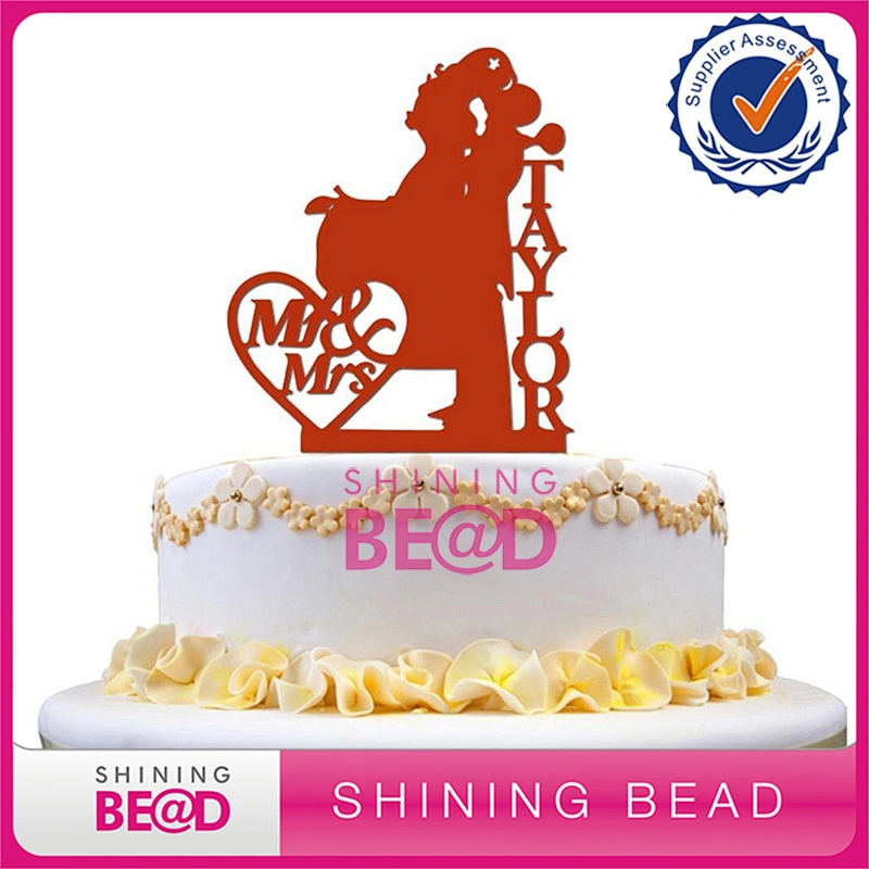 High quality love groom and bride acrylic wedding cake topper