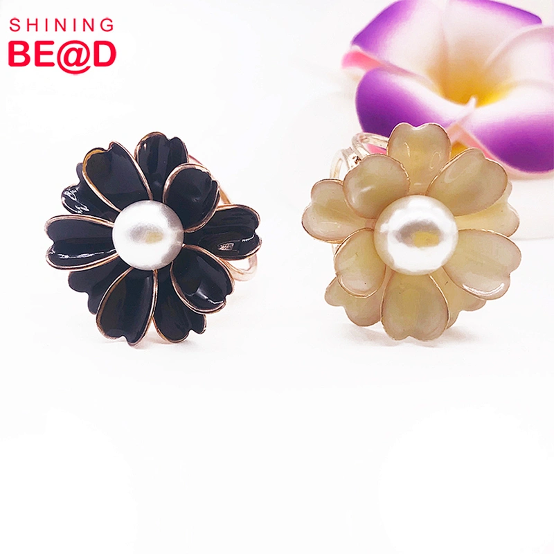 Fashion Creative Camellia Pearl Three-ring Scarf Buckle,Scarf Ring Buckle,Scarf Buckle