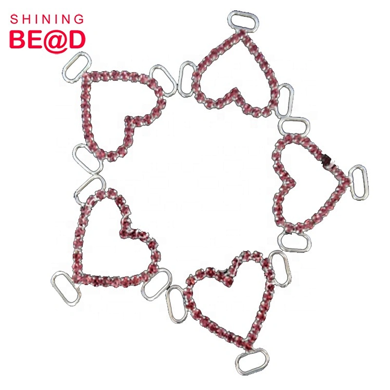 Wholesale Sparkling Heart-shaped Rhinestone Bikini Connector,Rhinestone Connector For Bikini,Jewelry Rhinestone Connector
