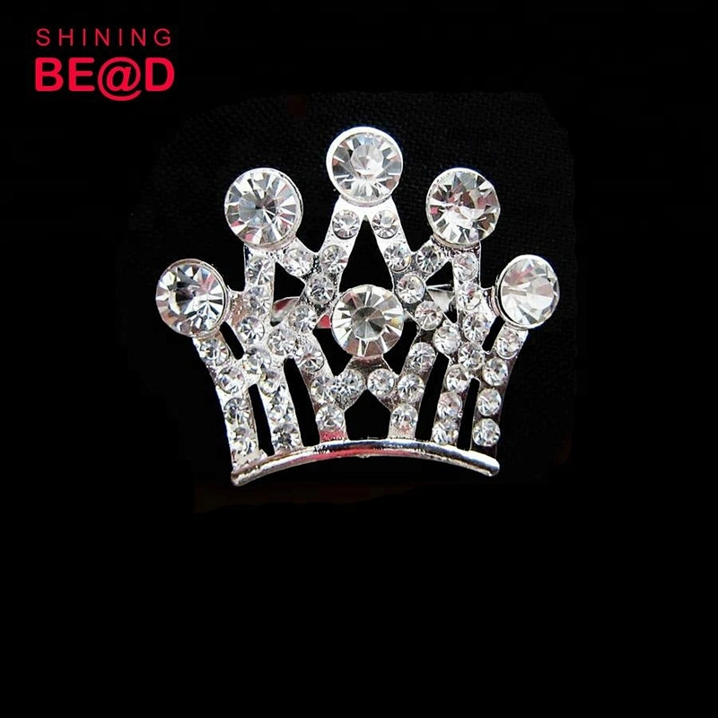 fashion alloy vintage colorful rhinestone crown beautiful brooch