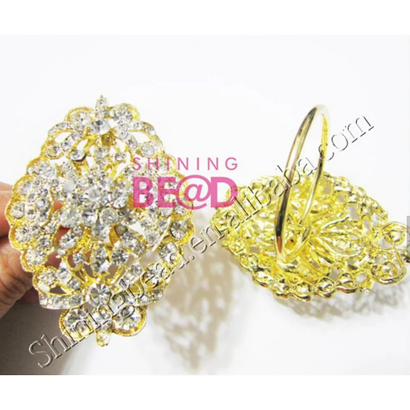 High quality rhinestone napkin ring silver or gold napkin ring