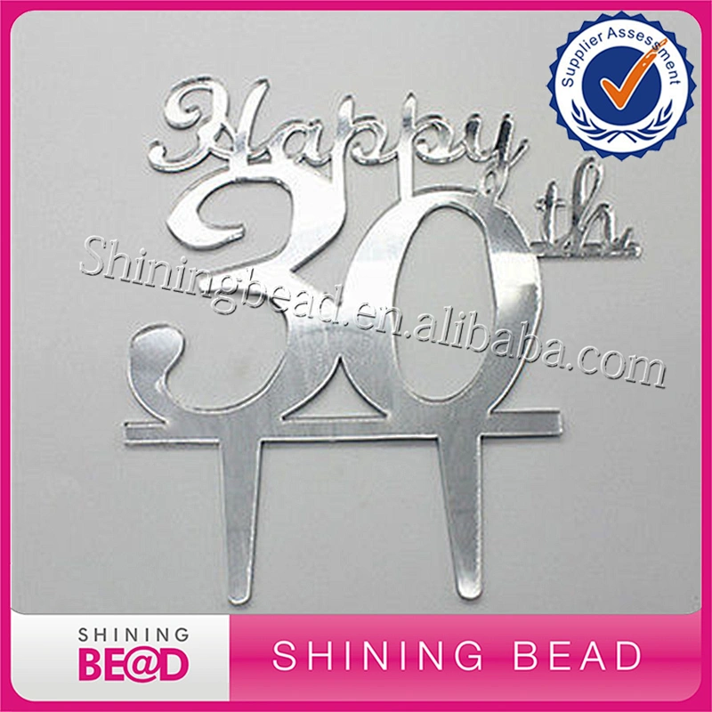 High quality birthday party cake decoration black acrylic cake topper