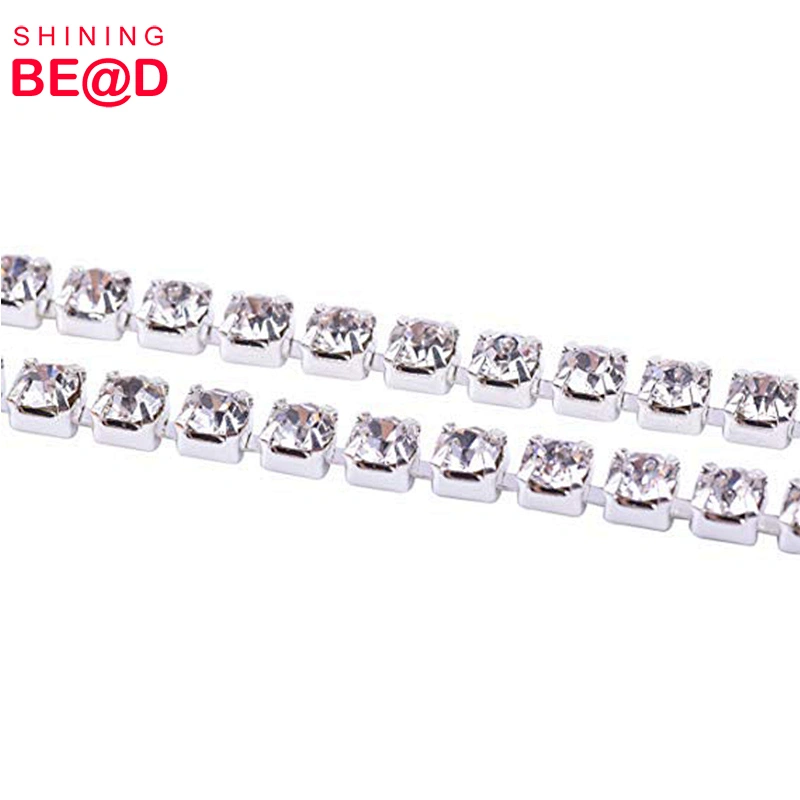 2018 chinese wholesale 5mm rhinestone cup chain