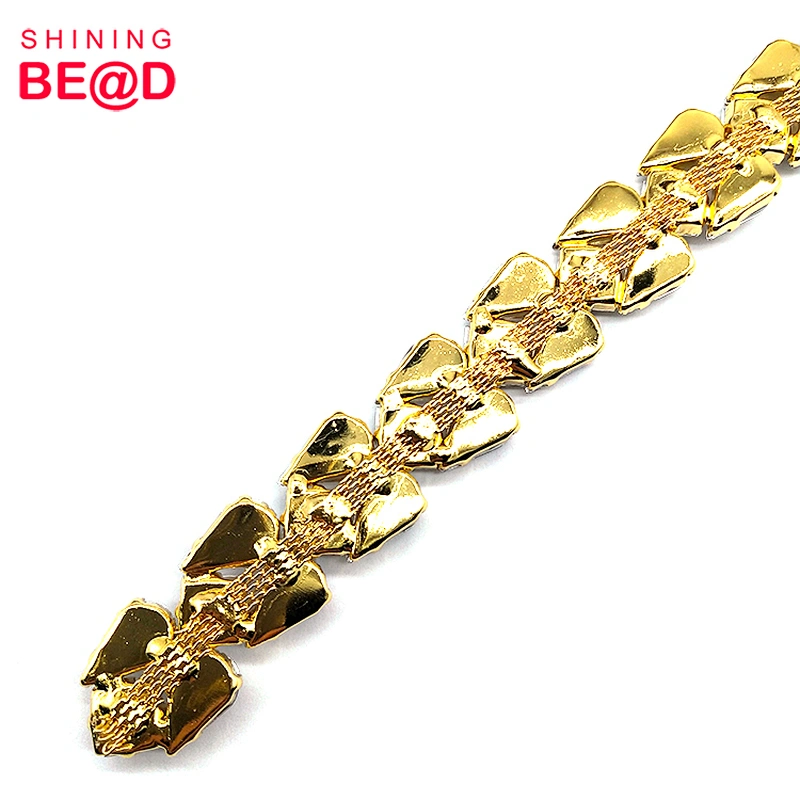 2021 High Quality Gold-plated Sewing Acrylic Rhinestone Trimming For Clothes Decoration,Rhinestone Fringe Trim