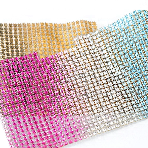 24 Rows Rhinestone Banding Ribbon Trim Plastic Diamond Rhinestone Mesh