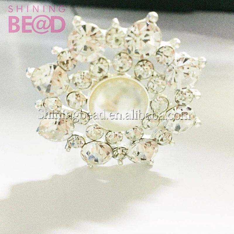 New product round crystal flower brooch pin for wedding dress