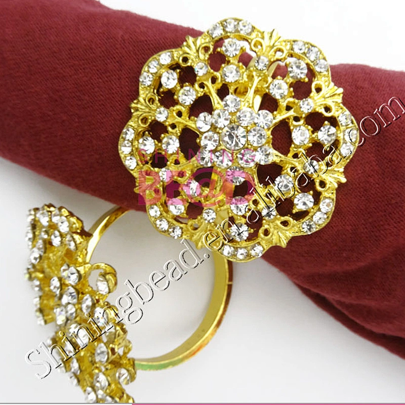 wholesale wedding crystal napkin ring holder for table