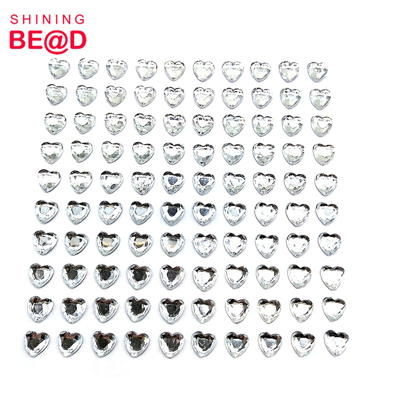 Sell High Quality 6mm Heart-shaped Self-adhesive Acrylic Rhinestone Stickers For Decoration,Rhinestone Sticker Sheet